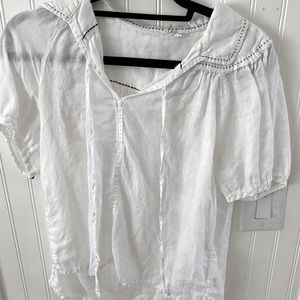 Short sleeve white Anthropologie blouse